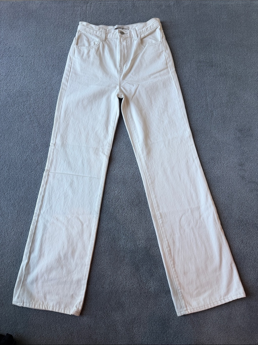 J Brand White Wide-Leg High-Rise Jeans